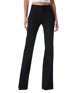 Alice And Olivia Olivia Fit Flare Bootcut Pants In Black