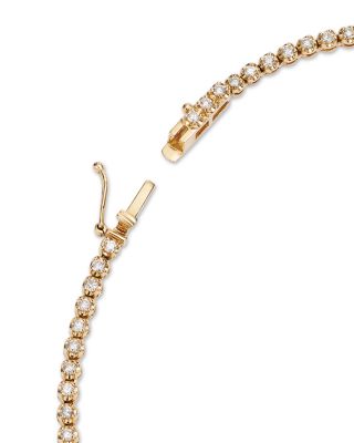 Diamond Crown Set Tennis Necklace in 14K Yellow Gold, 4.00 tcw 