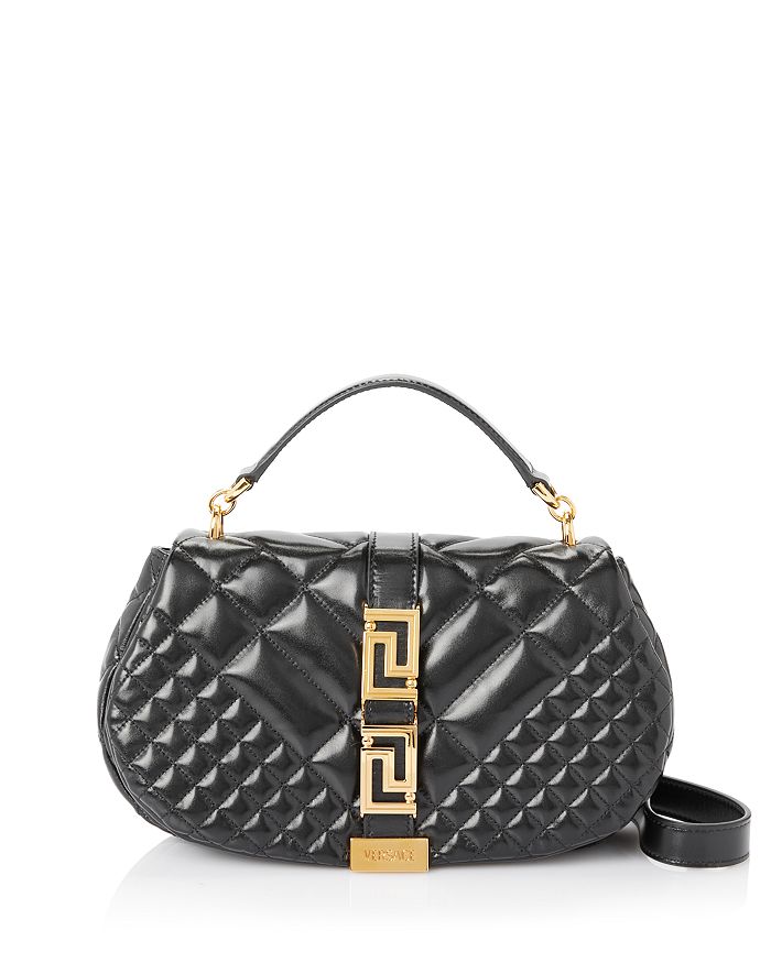 Versace Greca Goddess Medium Leather Top Handle Handbag | Bloomingdale's