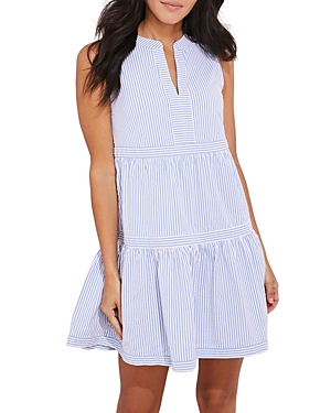 Vineyard Vines Harbor Stripe Seersucker Sundress In Tide Blue