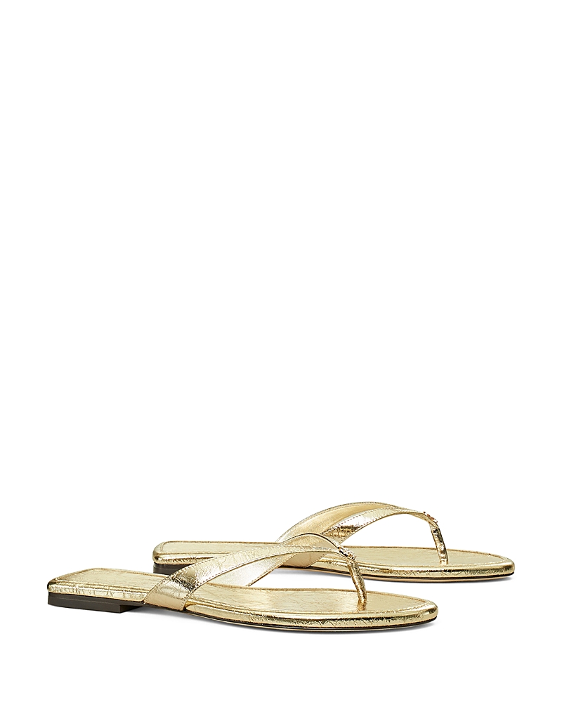Tory Burch Capri Metallic Flip Flop Sandals In Gold