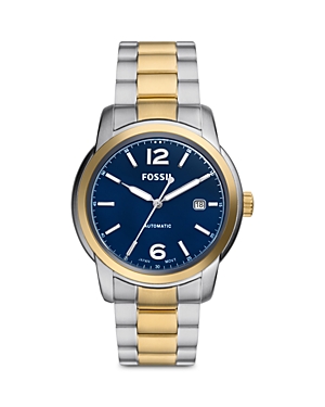 Shop Fossil Heritage Watch, 43mm In Blue/two Tone