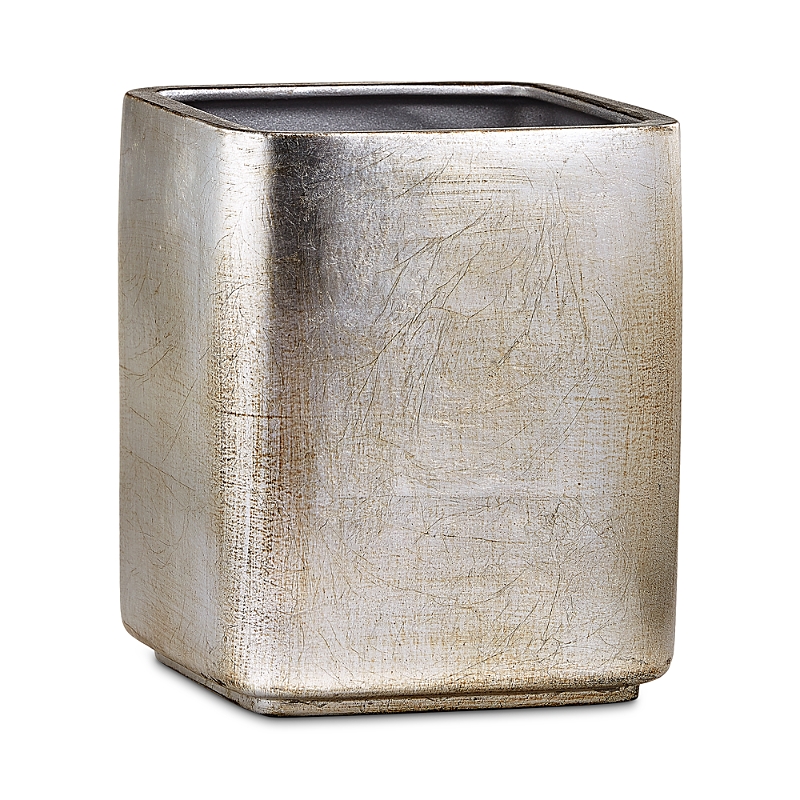 Labrazel Ava Gold Tone Waste Basket In Silver Leaf