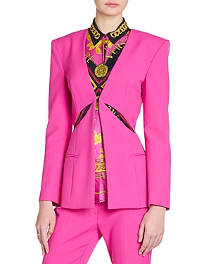 Versace Jeans Couture Cut-out Tailored Jacket In Fuschia