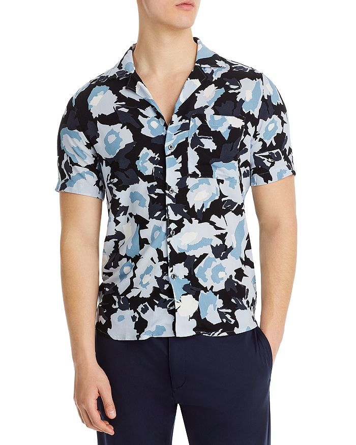 HUGO Ermino Short Sleeve Stretch Cotton Button-Up Shirt