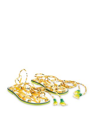 FARM Rio Women's Peppers Strappy Tassel Lace Up Sandals | Bloomingdale's