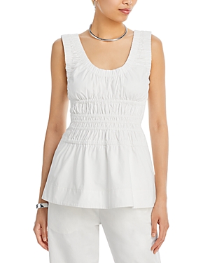 Shop Proenza Schouler White Label Proenza Schoulder White Label Cotton Gathered Tank Top In Off White