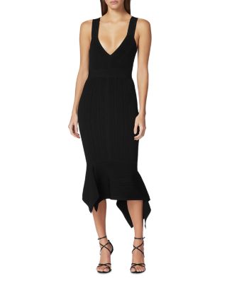 knee length dresses for ladies Sculpted High-Neck Fishtail Midi main image 1