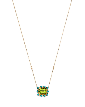 Bloomingdale's Peridot, Turquoise & Diamond Pendant Necklace in 14K Yellow Gold, 18 - 100% Exclusive