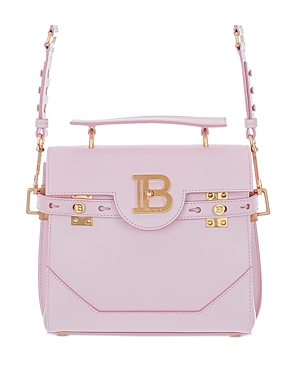 Balmain Bbuzz 23 Leather Satchel In Pale Pink/gold
