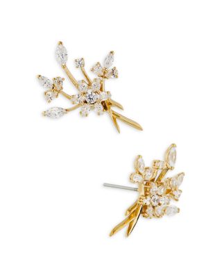 Nadri Wildflower Bouquet Stud Earrings in 18K Gold Plated