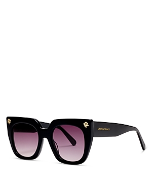 Shop Loveshackfancy Triana Sunglasses, 53mm In Black/pink Gradient