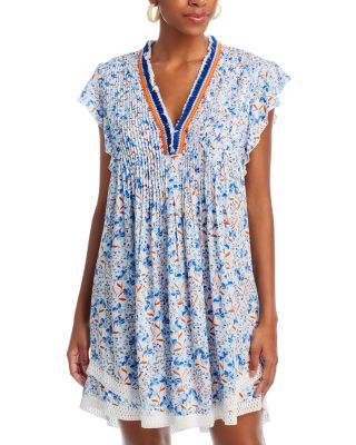 Poupette St. Barth girls white shops blue lace front lace trim dress