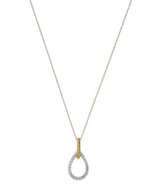 Bloomingdale's Fine Collection - Diamond Drop Pendant Necklace in 14K White & Yellow Gold, 0.35 ct. t.w. - Exclusive