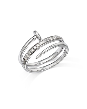 Bloomingdale's Diamond Nail Coil Ring In 14k White Gold, 0.20 Ct. T.w. - 100% Exclusive