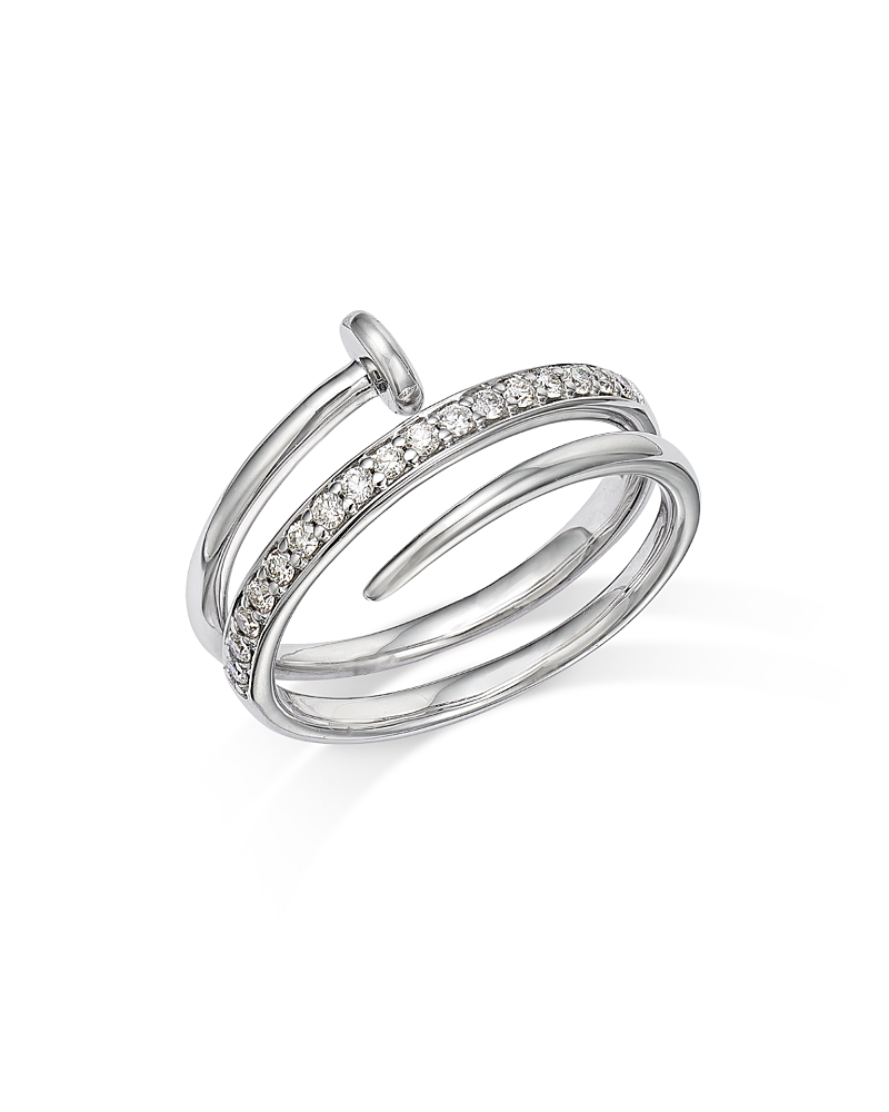 Bloomingdale's Diamond Nail Coil Ring In 14k White Gold, 0.20 Ct. T. W. - Exclusive In White