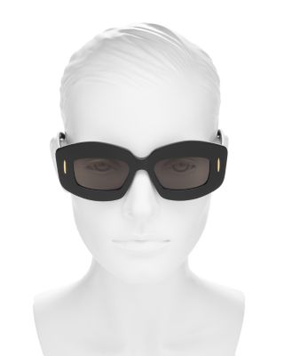 Chunky Anagram Rectangular Sunglasses, 49mm