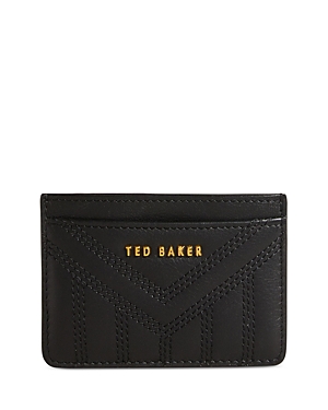 Ted Baker Ayani Quilted Leather Card Holder In Black