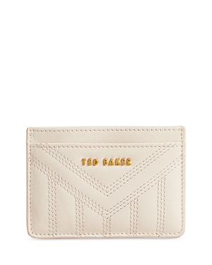 Ted Baker Ayani Quilted Leather Card Holder In Ivory