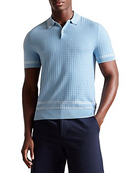 Ted Baker - Maytain Cotton, Nylon, & Silk Textured Knit Regular Fit Polo Shirt 