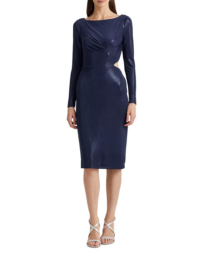 Ralph Lauren Foil Jersey Cutout Dress | Bloomingdale's