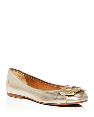 See By Chloé See By Chloe Women's Chany Slip On Logo Hardware Ballet Flats In Light Gold