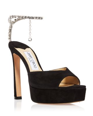 洗練【JIMMY CHOO】Saeda 125 装飾プラットフォームパンプス Jimmy Choo Women's Saeda 125 Embellished Platform High Heel