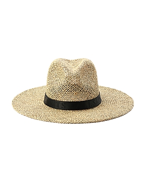 Shop Allsaints Open Weave Straw Fedora In Tan/black