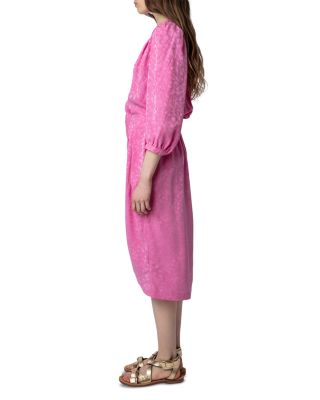 Renew Silk Jacquard Draped Dress