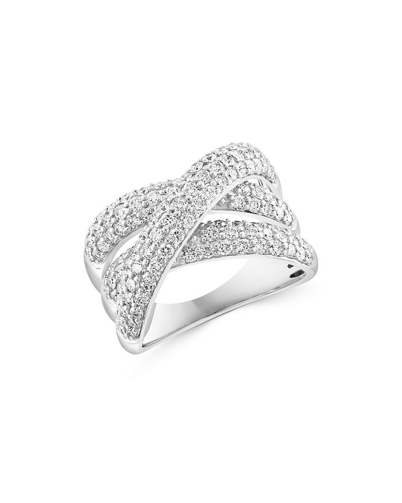Bloomingdale's Diamond Crossover Ring In 14k White Gold, 1.70 Ct. T. W. In White