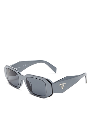 Prada Symbole Rectangular Sunglasses, 51mm In Gray/gray Solid