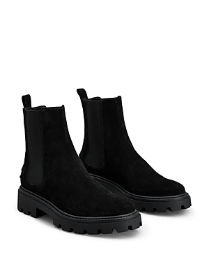 Tod's Women's Pull On Lug Chelsea Boots In Black