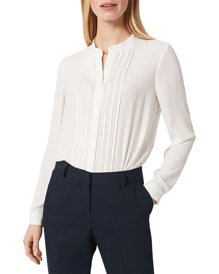 HOBBS LONDON Connie Pintuck Pleat Blouse Bloomingdale's