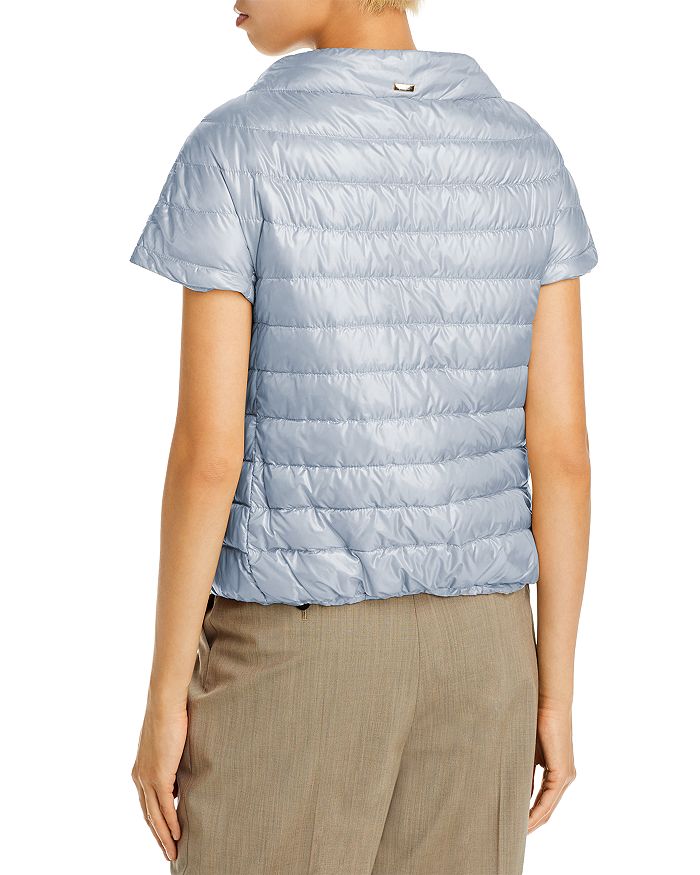 Shop Herno Emilia Cap Sleeve Puffer Jacket In Celeste