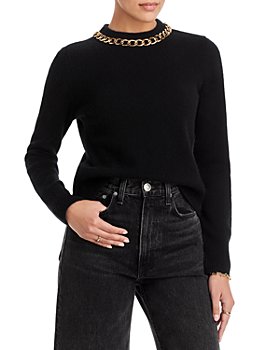 C by Bloomingdale's Cashmere - Chain Embellished Crewneck Cashmere Sweater - 100% Exclusive