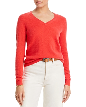 C By Bloomingdale's Cashmere C By Bloomingdale's V-neck Cashmere Sweater - 100% Exclusive In Sienna