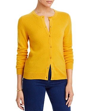 C By Bloomingdale's Cashmere C By Bloomingdale's Crewneck Cashmere Cardigan - 100% Exclusive In Sunshine