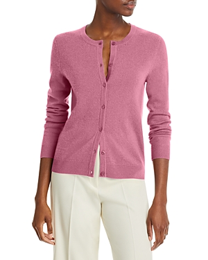 C By Bloomingdale's Cashmere C By Bloomingdale's Crewneck Cashmere Cardigan - 100% Exclusive In French Rose
