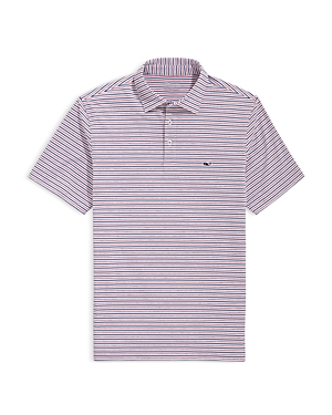 Vineyard Vines Stripe Sankaty Short Sleeve Performance Polo In A675 Stp W