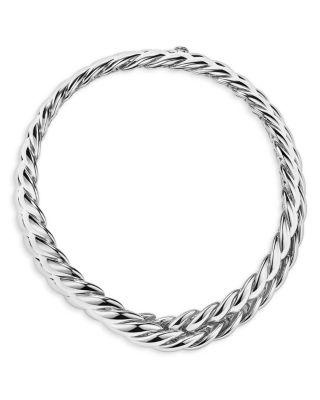 Sculpted Cable Double Wrap Bracelet in Sterling Silver