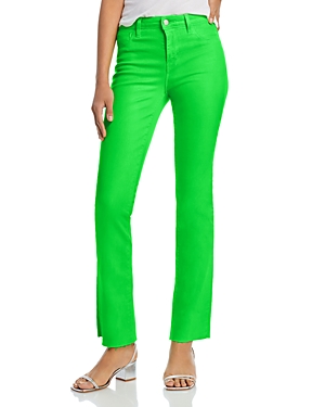 L Agence Ruth High Rise Straight Jeans In Lime Green In Lime Green