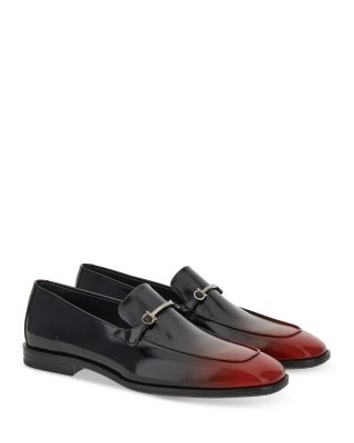Ferragamo Black & Red Gancini Loafers | Smart Closet display picture 1