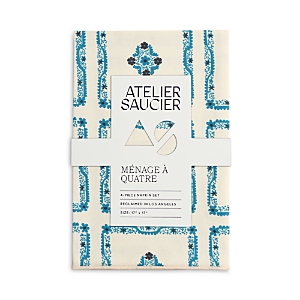 Shop Atelier Saucier Elza Handkerchief Napkins, Set Of 4 In Multi