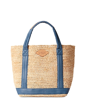 Mz Wallace Small Raffia Beach Tote Bag In Denim