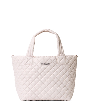 Mz Wallace Small Metro Tote Deluxe In Rose/silver