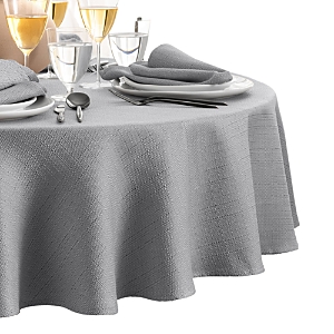 Elrene Home Fashions Laurel Solid Texture Water And Stain Resistant Tablecloth, 70 Round In Gray