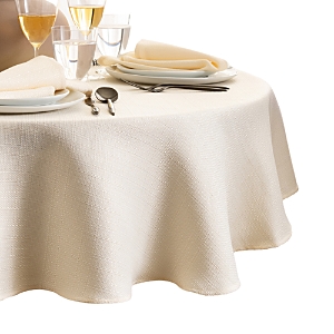 Elrene Home Fashions Laurel Solid Texture Water And Stain Resistant Tablecloth, 70 Round In Ivory