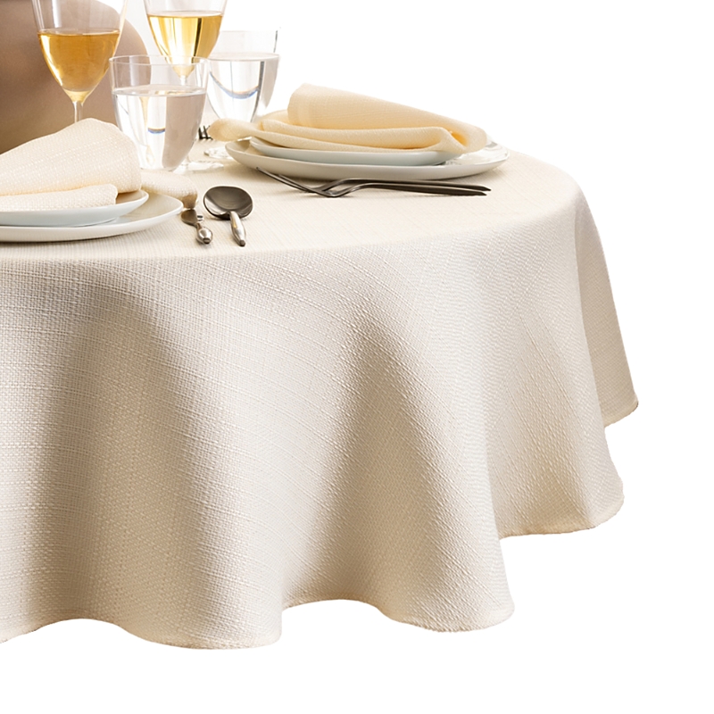 ELRENE HOME FASHIONS LAUREL SOLID TEXTURE WATER AND STAIN RESISTANT TABLECLOTH, 70 ROUND