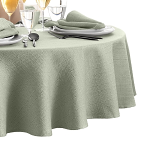 Elrene Home Fashions Laurel Solid Texture Water And Stain Resistant Tablecloth, 70 Round In Sage