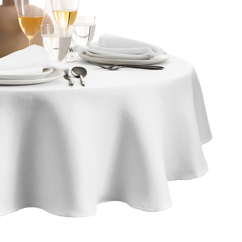 ELRENE HOME FASHIONS LAUREL SOLID TEXTURE WATER AND STAIN RESISTANT TABLECLOTH, 90 ROUND